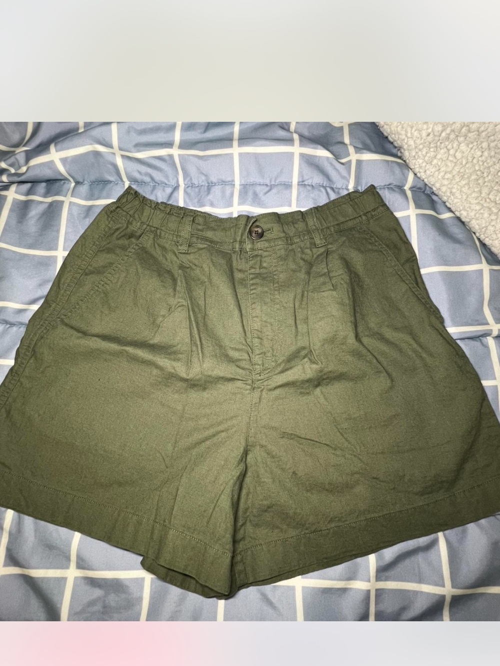 Uniqlo Linen Blend Shorts - Green - Large